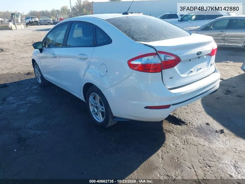 2019 Ford Fiesta Se VIN: 3FADP4BJ7KM142880 Lot: 40662735