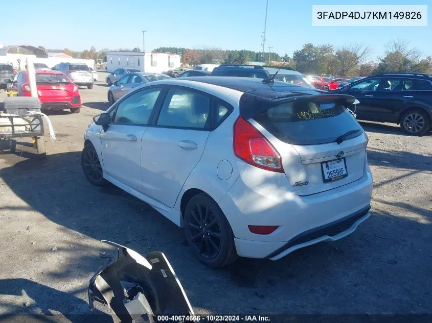 2019 Ford Fiesta St Line VIN: 3FADP4DJ7KM149826 Lot: 40674666