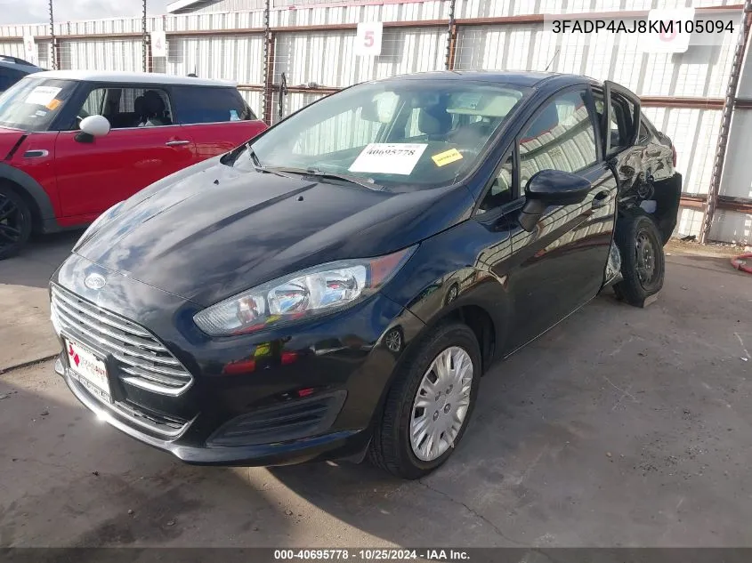 2019 Ford Fiesta S VIN: 3FADP4AJ8KM105094 Lot: 40695778