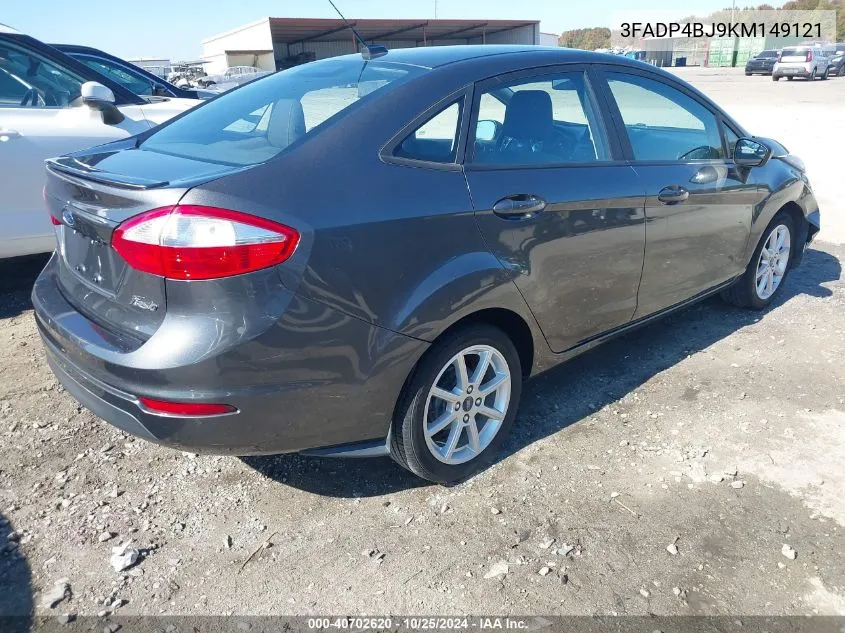 2019 Ford Fiesta Se VIN: 3FADP4BJ9KM149121 Lot: 40702620