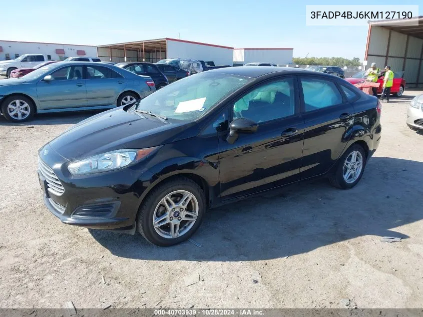 2019 Ford Fiesta Se VIN: 3FADP4BJ6KM127190 Lot: 40703939