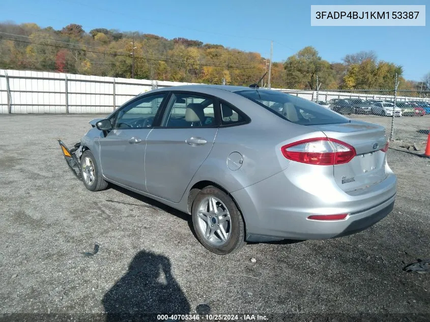 2019 Ford Fiesta Se VIN: 3FADP4BJ1KM153387 Lot: 40705346