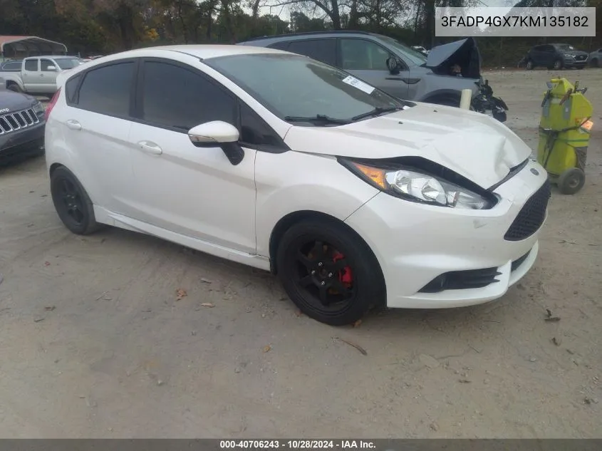 2019 Ford Fiesta St VIN: 3FADP4GX7KM135182 Lot: 40706243