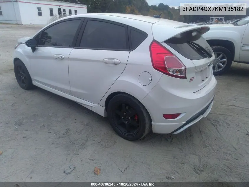 2019 Ford Fiesta St VIN: 3FADP4GX7KM135182 Lot: 40706243