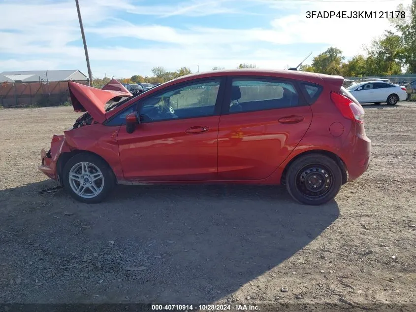 2019 Ford Fiesta Se VIN: 3FADP4EJ3KM121178 Lot: 40710914