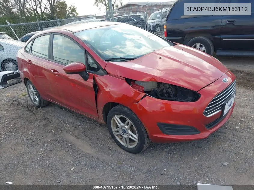 2019 Ford Fiesta Se VIN: 3FADP4BJ6KM153112 Lot: 40715157