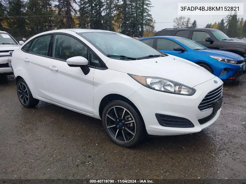 2019 Ford Fiesta Se VIN: 3FADP4BJ8KM152821 Lot: 40719790