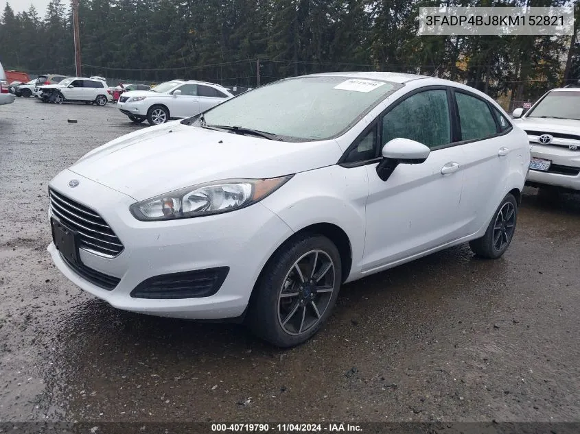 2019 Ford Fiesta Se VIN: 3FADP4BJ8KM152821 Lot: 40719790