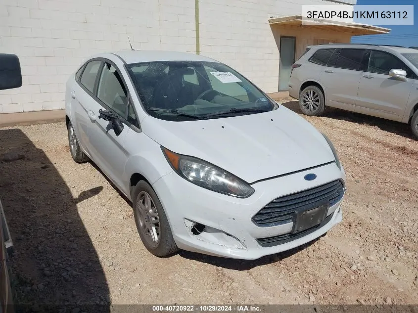 2019 Ford Fiesta Se VIN: 3FADP4BJ1KM163112 Lot: 40720922