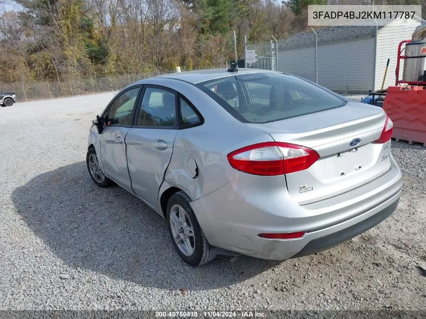 2019 Ford Fiesta Se VIN: 3FADP4BJ2KM117787 Lot: 40750418