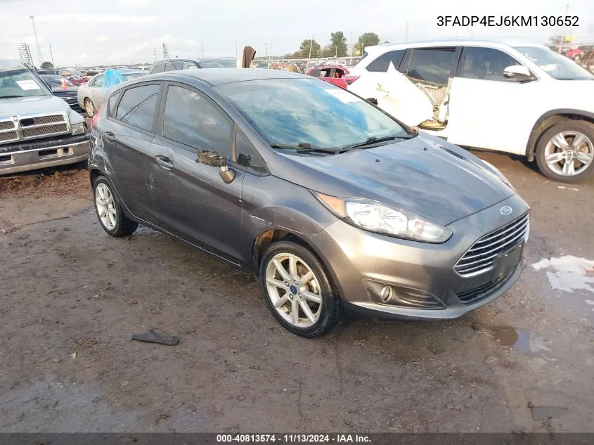 2019 Ford Fiesta Se VIN: 3FADP4EJ6KM130652 Lot: 40813574