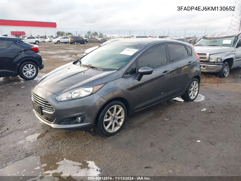 2019 Ford Fiesta Se VIN: 3FADP4EJ6KM130652 Lot: 40813574