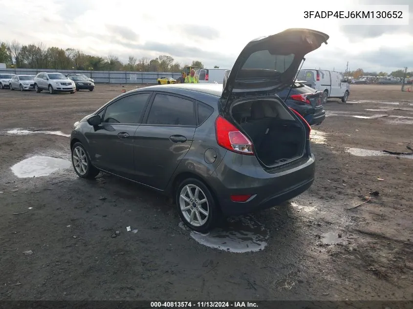 2019 Ford Fiesta Se VIN: 3FADP4EJ6KM130652 Lot: 40813574