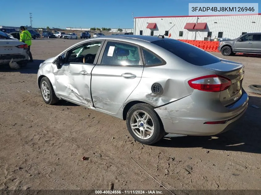 2019 Ford Fiesta Se VIN: 3FADP4BJ8KM126946 Lot: 40824556