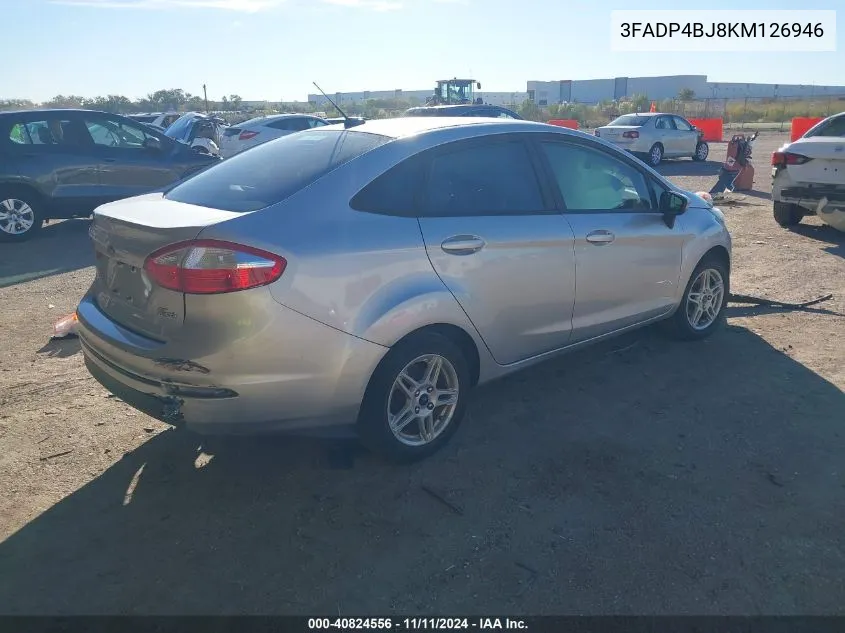 2019 Ford Fiesta Se VIN: 3FADP4BJ8KM126946 Lot: 40824556