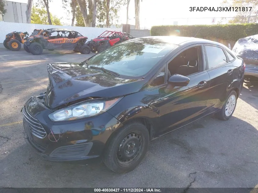 2019 Ford Fiesta S VIN: 3FADP4AJ3KM121817 Lot: 40830427