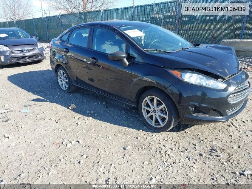 2019 Ford Fiesta Se VIN: 3FADP4BJ1KM106439 Lot: 40831880