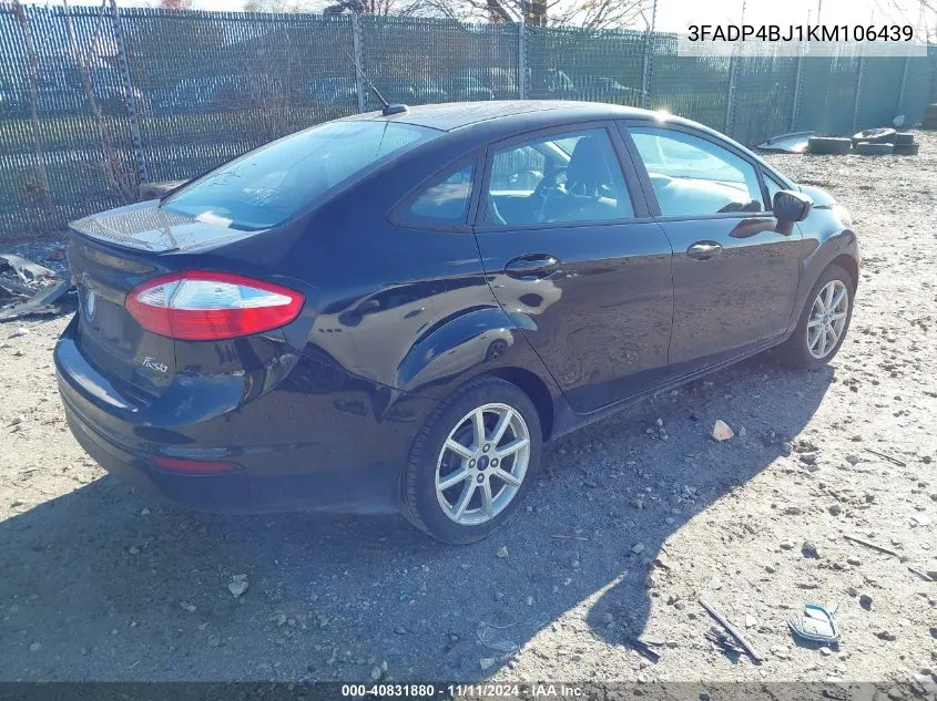 2019 Ford Fiesta Se VIN: 3FADP4BJ1KM106439 Lot: 40831880