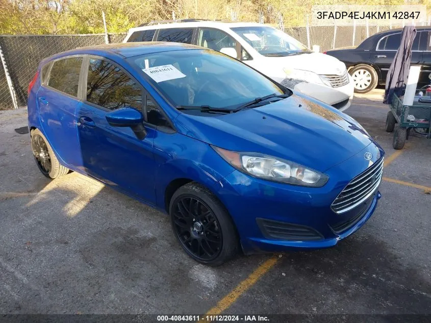 2019 Ford Fiesta Se VIN: 3FADP4EJ4KM142847 Lot: 40843611