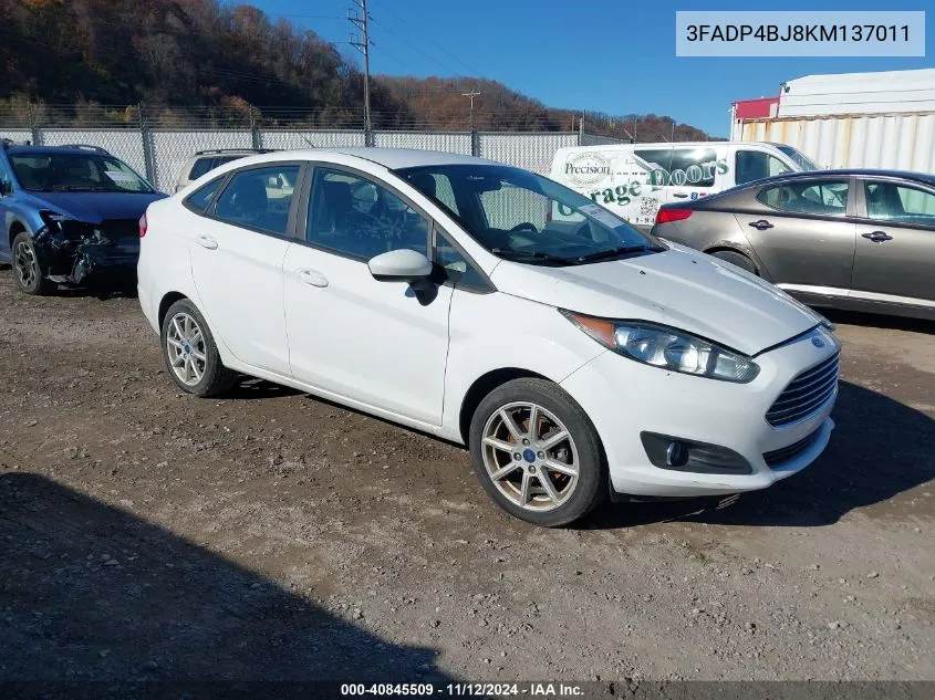 2019 Ford Fiesta Se VIN: 3FADP4BJ8KM137011 Lot: 40845509