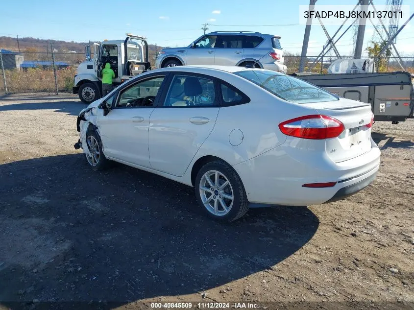 2019 Ford Fiesta Se VIN: 3FADP4BJ8KM137011 Lot: 40845509