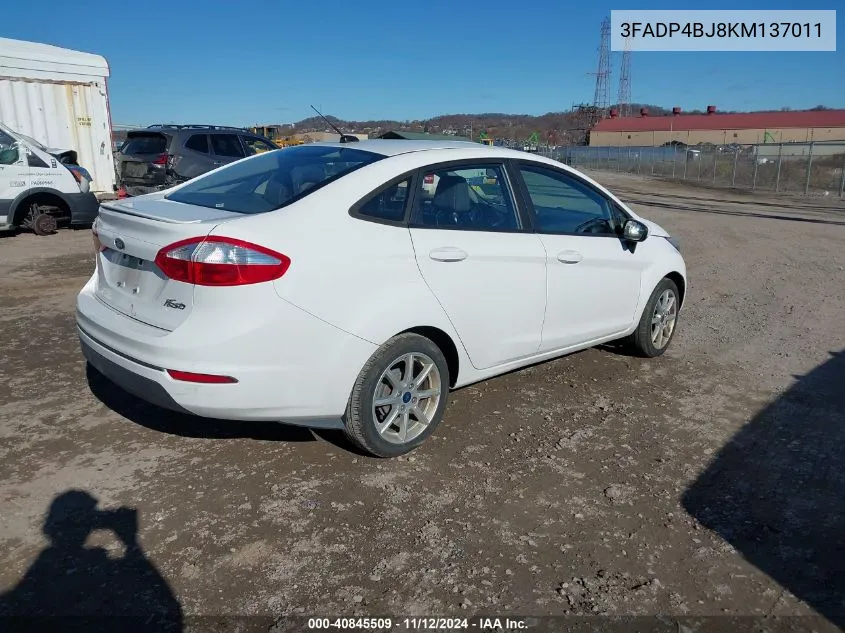 2019 Ford Fiesta Se VIN: 3FADP4BJ8KM137011 Lot: 40845509