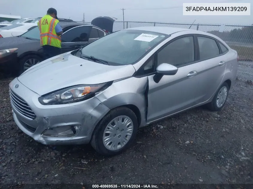 2019 Ford Fiesta S VIN: 3FADP4AJ4KM139209 Lot: 40869535