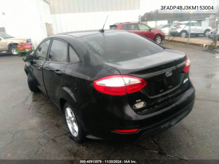 2019 Ford Fiesta Se VIN: 3FADP4BJ3KM153004 Lot: 40913579