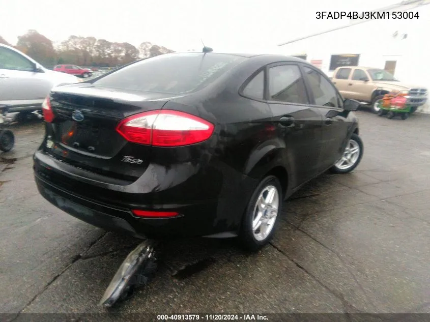 2019 Ford Fiesta Se VIN: 3FADP4BJ3KM153004 Lot: 40913579