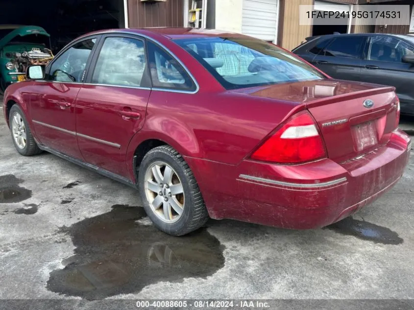 2005 Ford Five Hundred Sel VIN: 1FAFP24195G174531 Lot: 40088605