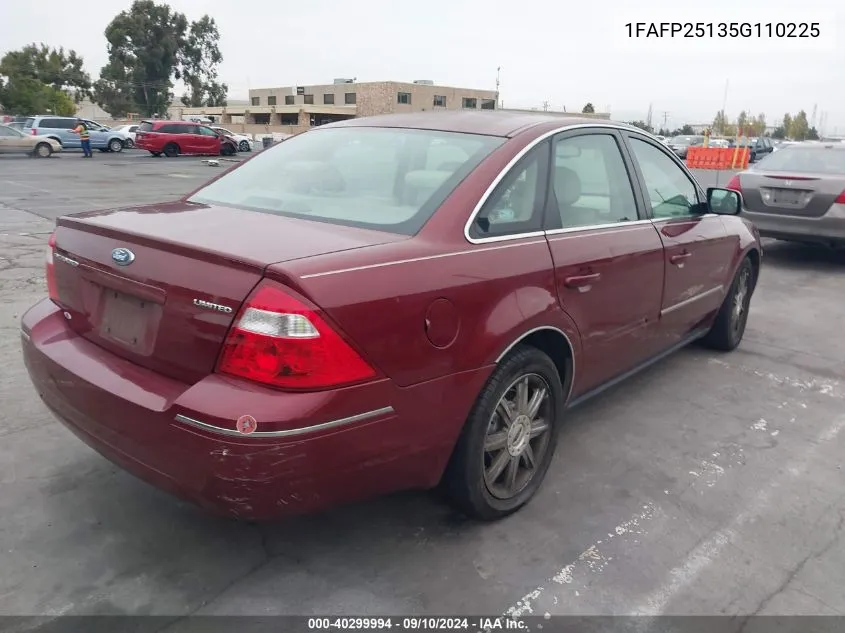 2005 Ford Five Hundred Limited VIN: 1FAFP25135G110225 Lot: 40299994