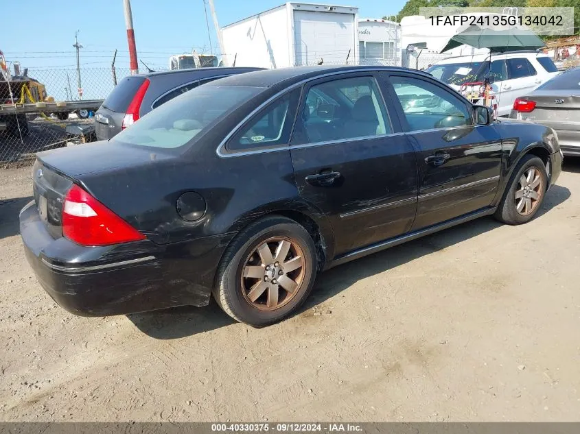 2005 Ford Five Hundred Sel VIN: 1FAFP24135G134042 Lot: 40330375