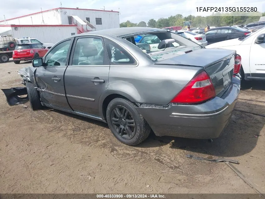 2005 Ford Five Hundred Sel VIN: 1FAFP24135G155280 Lot: 40333908