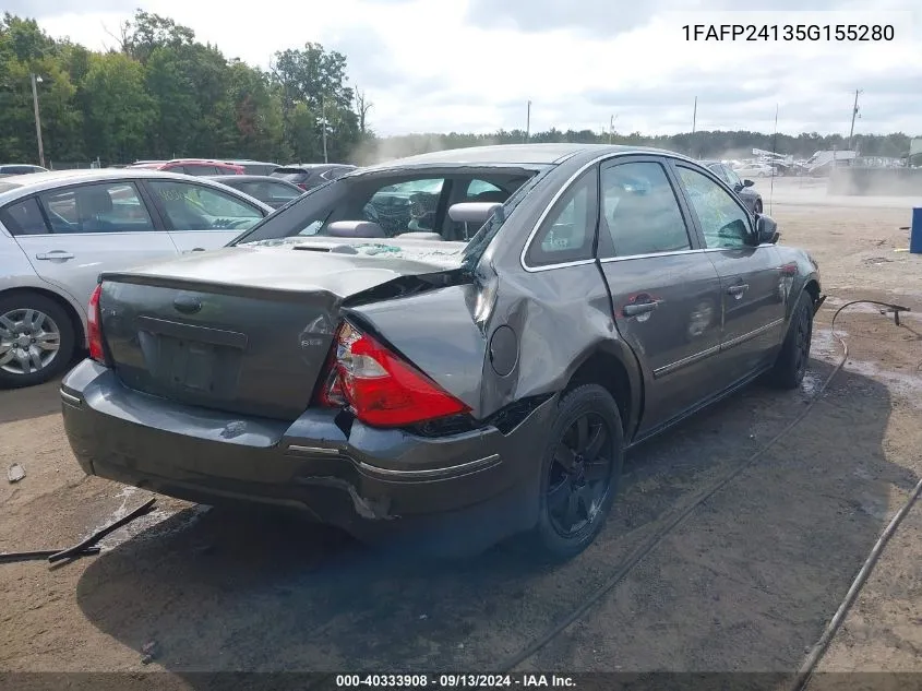 2005 Ford Five Hundred Sel VIN: 1FAFP24135G155280 Lot: 40333908