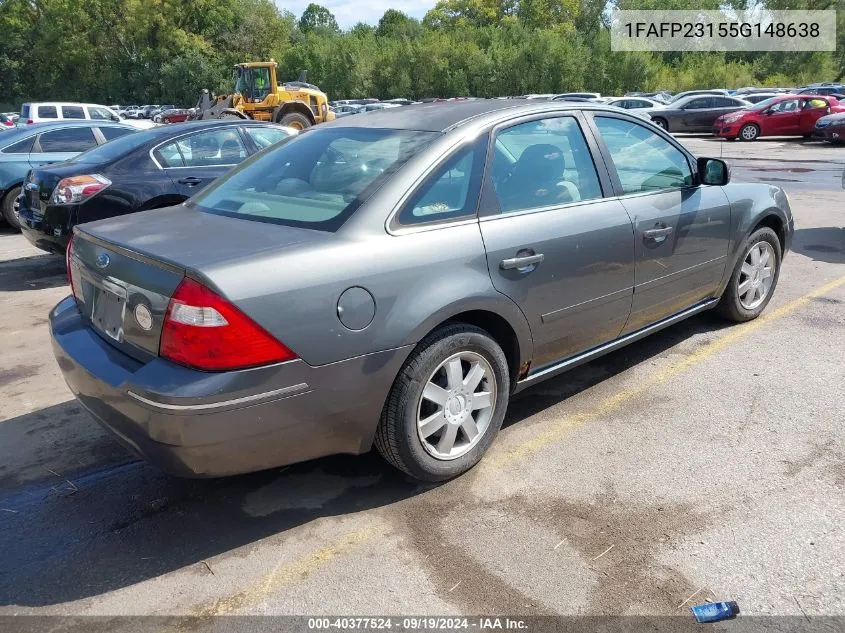 2005 Ford Five Hundred Se VIN: 1FAFP23155G148638 Lot: 40377524