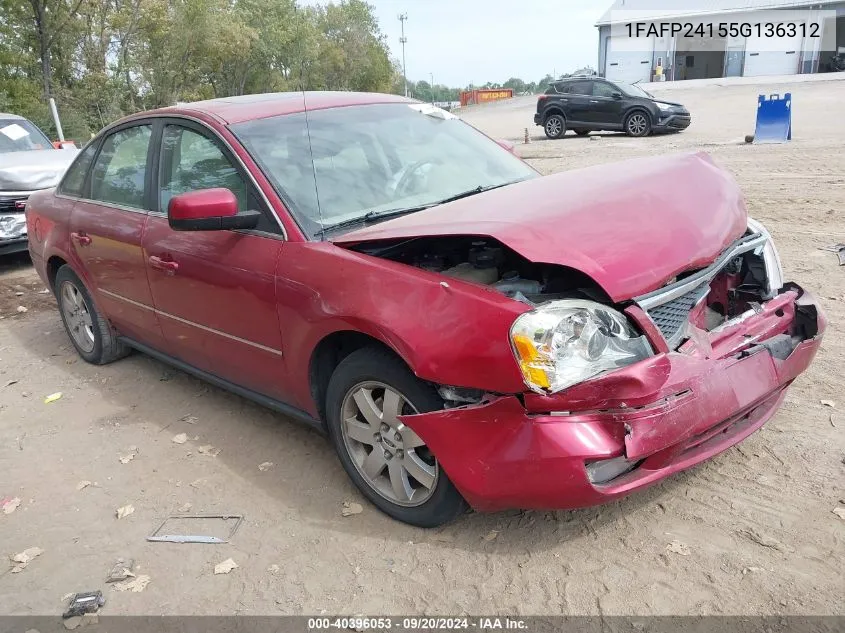 2005 Ford Five Hundred Sel VIN: 1FAFP24155G136312 Lot: 40396053