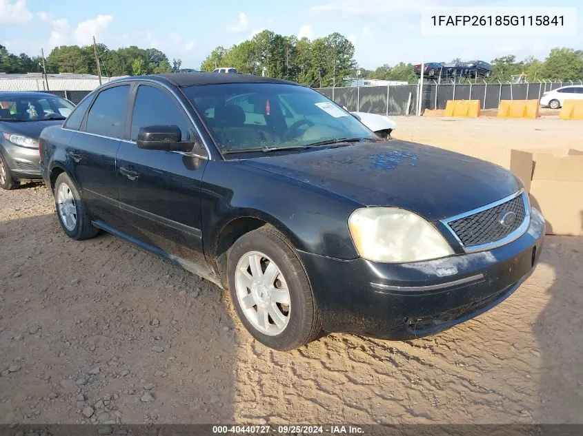 2005 Ford Five Hundred Se VIN: 1FAFP26185G115841 Lot: 40440727