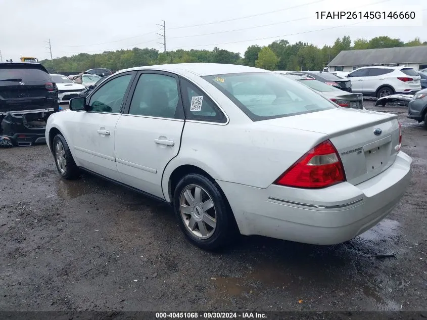 2005 Ford Five Hundred Se VIN: 1FAHP26145G146660 Lot: 40451068