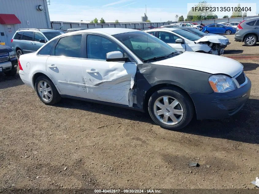 2005 Ford Five Hundred Se VIN: 1FAFP23135G102404 Lot: 40452617