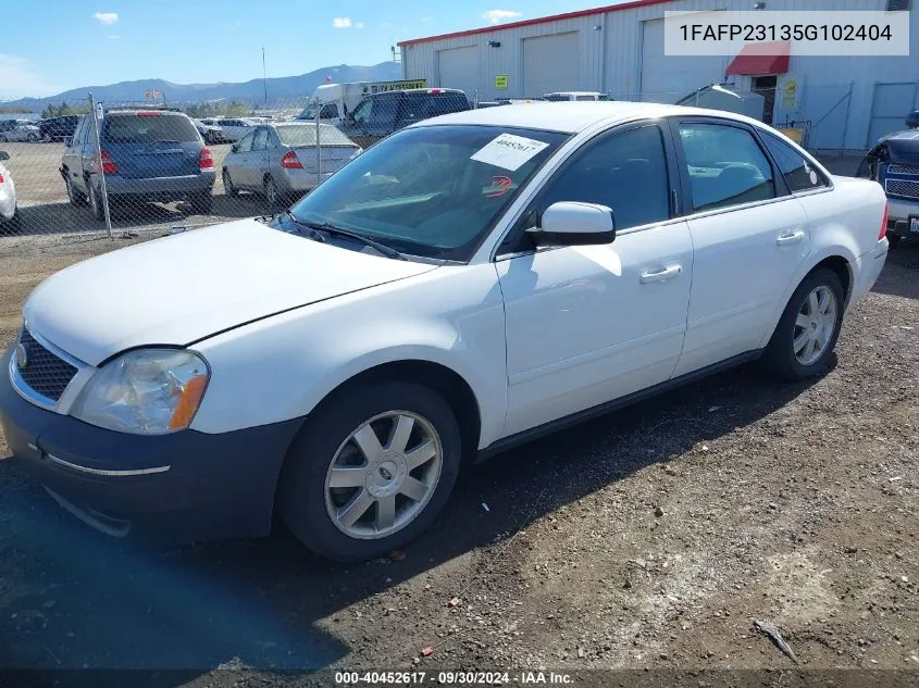 2005 Ford Five Hundred Se VIN: 1FAFP23135G102404 Lot: 40452617