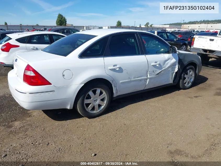 2005 Ford Five Hundred Se VIN: 1FAFP23135G102404 Lot: 40452617