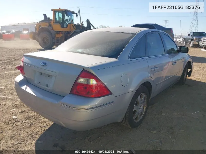 2005 Ford Five Hundred Se VIN: 1FAFP23105G183376 Lot: 40496434