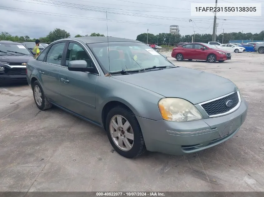 2005 Ford Five Hundred Se VIN: 1FAFP23155G138305 Lot: 40522077