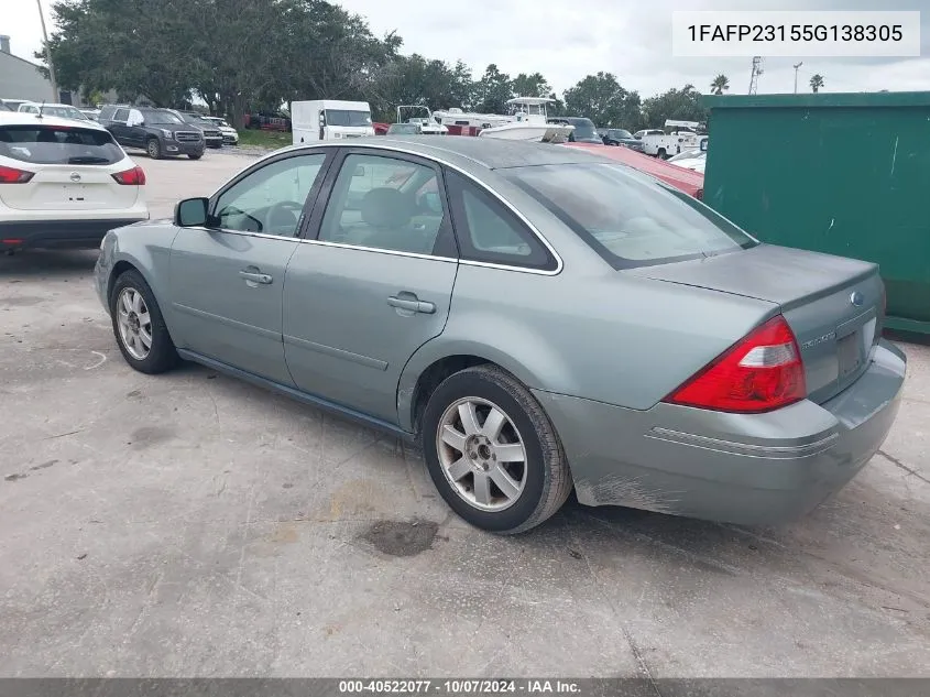 2005 Ford Five Hundred Se VIN: 1FAFP23155G138305 Lot: 40522077