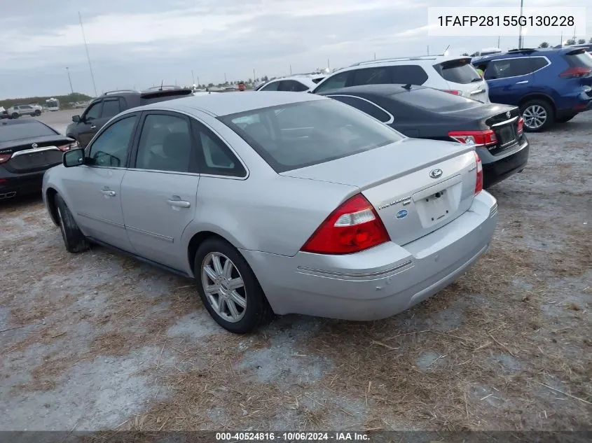 2005 Ford Five Hundred Limited VIN: 1FAFP28155G130228 Lot: 40524816