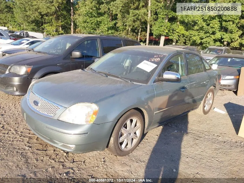 2005 Ford Five Hundred Limited VIN: 1FAFP25185G200888 Lot: 40581372