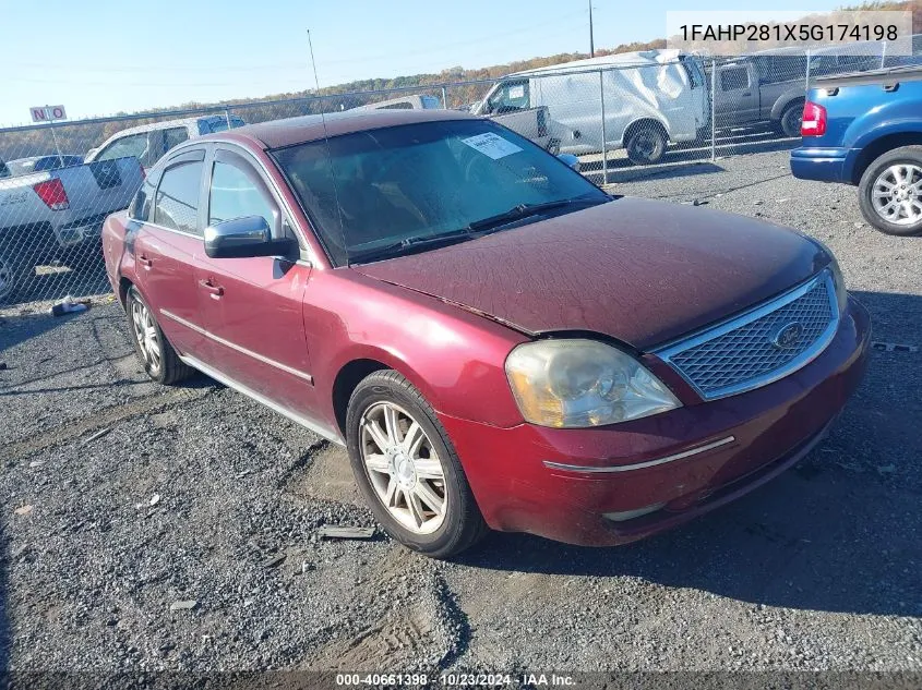 2005 Ford Five Hundred Limited VIN: 1FAHP281X5G174198 Lot: 40661398