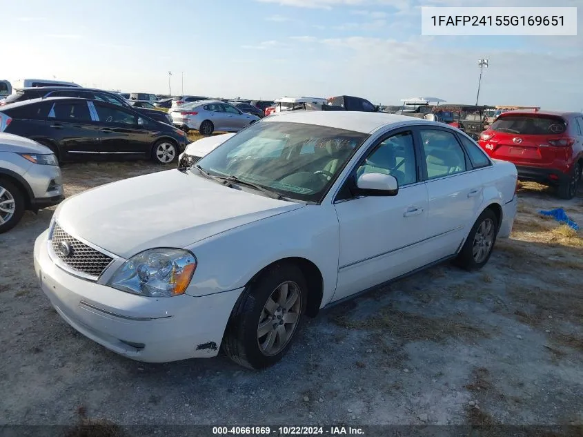 2005 Ford Five Hundred Sel VIN: 1FAFP24155G169651 Lot: 40661869