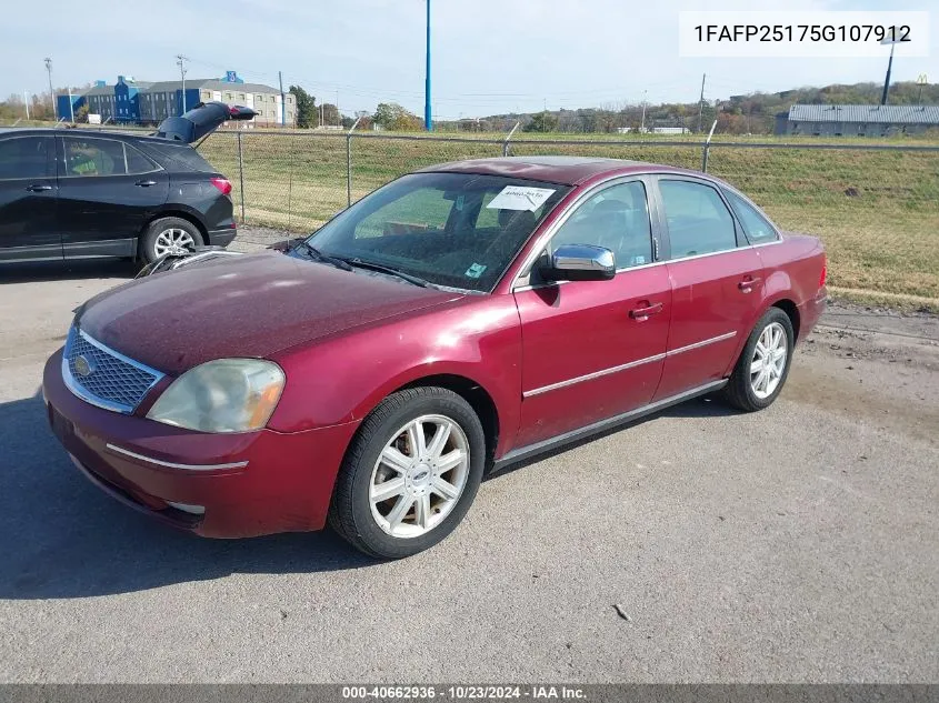 2005 Ford Five Hundred Limited VIN: 1FAFP25175G107912 Lot: 40662936