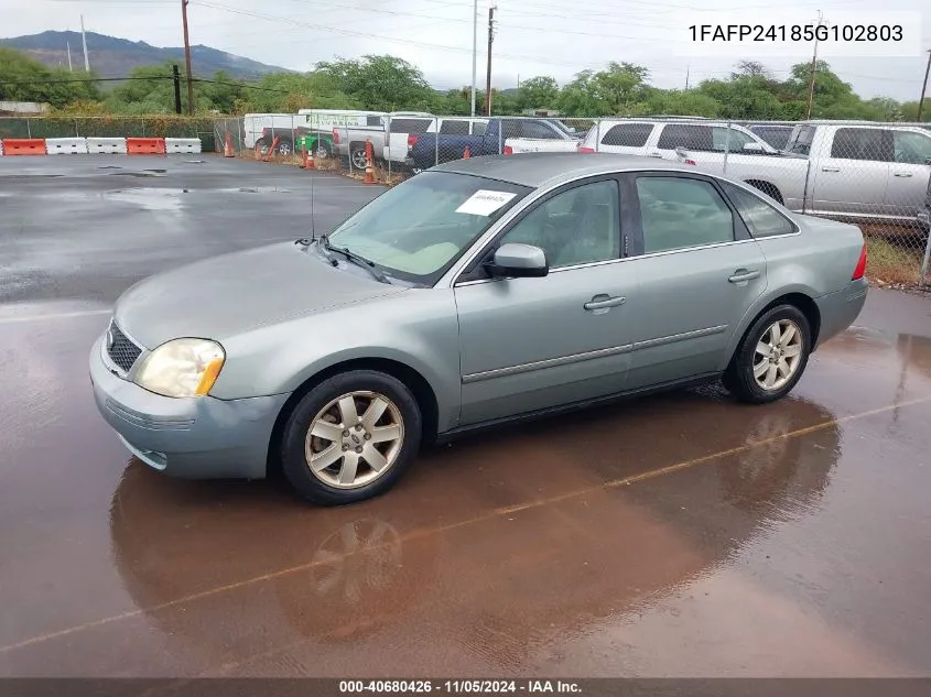 2005 Ford Five Hundred Sel VIN: 1FAFP24185G102803 Lot: 40680426